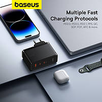 Зарядний пристрій Baseus GaN5 Pro 160 w 2xUSB-C + USB 160 Вт з кабелем Black (P10110825113-00), фото 7