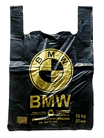 Пакет п/е BMW  середній 38*60см чорний РОЗПРОДАЖ