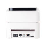 Принтер етикеток Xprinter XP-420B LAN Ethernet+USB до 108мм, білий, фото 4