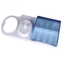 Підставка Oral hygiene для зубної щітки і насадок Біла з синьою кришкою