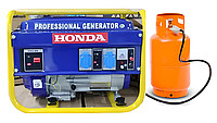 Бензиновый генератор Honda 3.5 кВт однофазный на Бензин/газ 4-х тактный бак 10 л расход топлива 0.3-1 л/час