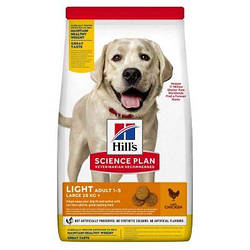 Сухий корм для дорослих собак великих порід від 1 до 5 років Hill's (Хіллс) Adult Light з куркою 14 кг