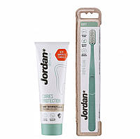 Набір Jordan Green Clean Cavity Protect (зубна паста 75 мл фтор 1450 + зубна щітка)