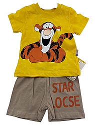 Костюм 6, 9, 18 місяців Туреччина літній на хлопчика для новонародженого жовтий (КДНМ2461)