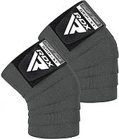 Бинты на колени K1 GYM Knee Wraps RDX Inc Limited WAH-K1G, White/Black, Lala.in.ua