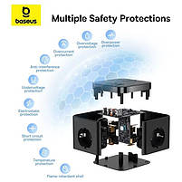 Мережевий зарядний пристрій BASEUS GaN5 PowerCombo Cube Power Strip 3AC+2U+2C 30W Black, фото 5