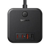 Мережевий зарядний пристрій BASEUS GaN5 PowerCombo Cube Power Strip 3AC+2U+2C 30W Black, фото 6