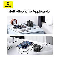 Мережевий зарядний пристрій BASEUS GaN5 PowerCombo Cube Power Strip 3AC+2U+2C 30W Black, фото 8
