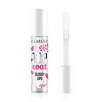 Блеск для губ глянцевый, прозрачный Claresa Top Coat Glossy Lips, 4.75 мл