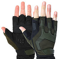 Перчатки тактические без пальцев Military Rangers BC-5628 XL олива / военные армейские короткопалые перчатки
