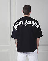 Чорна легка чоловіча оверсайз футболка з модним написом TOPlife