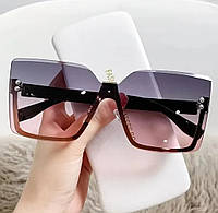 Винтажные солнцезащитные очки Grey-Pink sun glasses 8819