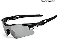 Мужские солнцезащитные очки спортивные Черные для спорта Black-White RR7427