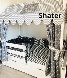 Намет на дитяче ліжко М'ятні зірки