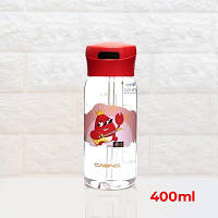 Бутылка для воды Casno 400 мл KXN-1195 Червона краб з соломинкою KXN-1195_Red e