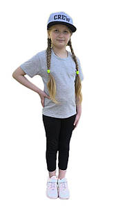 Футболка дитяча прямого крою 000119 колір сірий меланж