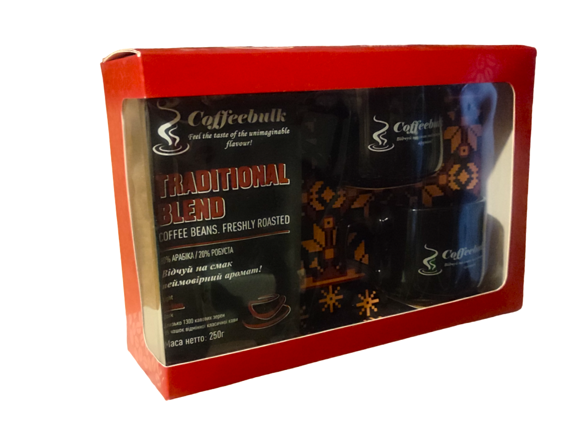 Подарочный набор кофе с 2 чашечками Coffeebulk Red Ruby купаж кофе