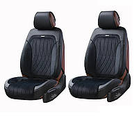 Чехлы на передние сиденья автомобиля 3D экокожа и алькантара Elegant Modena EL 700 236 черного цвета