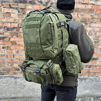 Модульний тактичний рюкзак із підсумками 4 в 1, Silver knight рюкзак олива військовий ЗСК штурмовий sd324