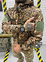 Армейская теплая куртка, куртка тактическая пиксель, демисезонная куртка софтшелл, куртка пиксель sd324