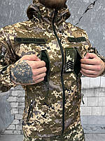 Тактическая куртка softshell, военная демисезонная куртка пиксель, осенняя куртка ЗСУ на флисе bc998