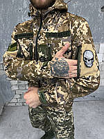 Тактична куртка softshell, військова демісезонна куртка піксель, тепла камуфляжна куртка зсу bc998