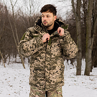 Куртка зимняя военная пиксель, куртка армейская утепленная, зимний военный бушлат плотный kl520 XL