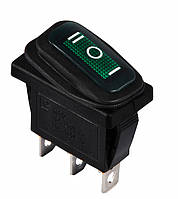 Переключатель АСКО-УКРЕМ KCD3-103W GR/B 1-клавишный перекидной с защитой зеленый