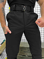 Полицейские штаны черные SoftShell, брюки мужские полиция теплые, штаны тактические полиция на флисе er411