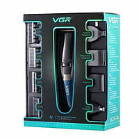 Машинка триммер 4в1 VGR V-172 для стрижки волос на аккумуляторе зарядка USB, электробритва CB-858 для головы