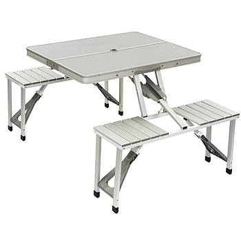 Стіл зі стільцями для відпочинку алюмінієвий складаний Bo-Camp Нідерланди Picnic Aluminium