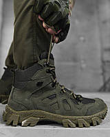 Тактические ботинки saturn хаки олива, ботинки кожаные военные демисезонные зсу, берцы олива pn553