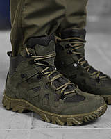 Демисезонные берцы из натуральной кожи saturn олива, мужские тактические ботинки хаки зсу pn553
