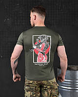 Мужская футболка влагоотводящая олива, армейская футболка хаки с принтом, военные футболки ip592