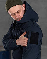 Куртка soft shell ДСНС демисезонная, куртка софтшелл темно синя ДСНС, куртка софтшел синяя весенняя po805 XL