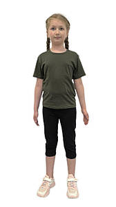 Футболка дитяча прямого крою 000107 колір хакі
