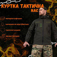Тактична весняна куртка софтшел олива, військова демісезонна куртка зсу непромокає qp809