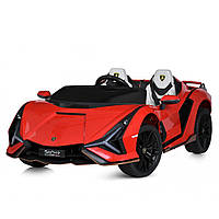 Детский электромобиль с мощным мотором и кожаным сиденьем Lamborghini Bambi M 5072EBLR-3 Красный