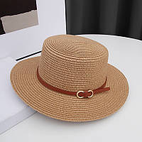 Жіночий капелюх канотьє з широкими полями капелюшок панамка пляжна