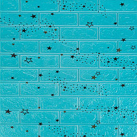 Самоклеюча 3D панель блакитні зірки 700х770х3мм (321) SW-00001342