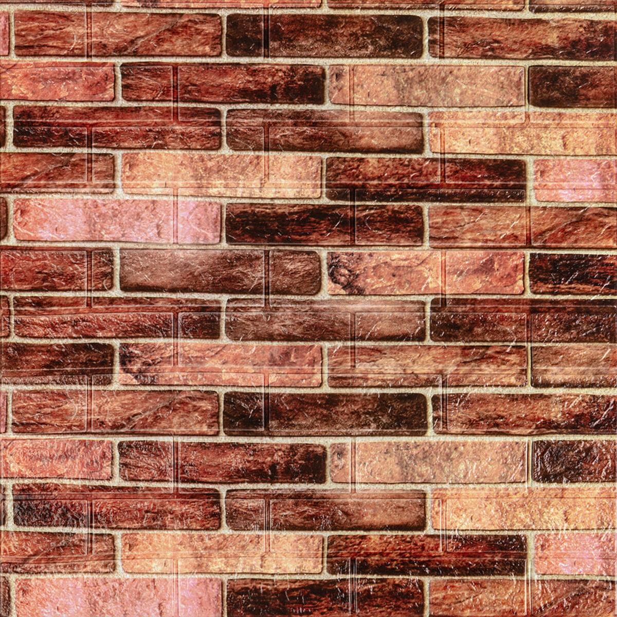 179-3 Панель стінна 3D 700 мм*770 мм*3 мм BROWN (цегла) (D) SW-00001771