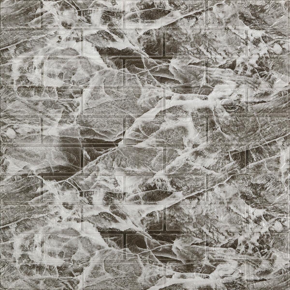 Панель стінова 3D 700х770х2мм (061-2) МРАМОР ЧОРНИЙ (D) SW-00001912, фото 1