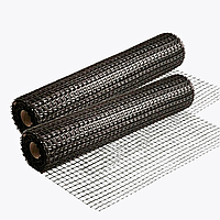 Сетка пластиковая черная Квадрат 12 х14 мм УФ стабилизированная 1 м х 50 м (вольерная сетка)