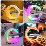 Розумний RGB-світильник-нічник BT2301 з FM-радіопідсвіткою і Bluetooth Колонкою бездротовою зарядкою, фото 4
