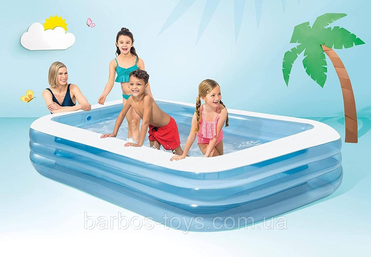 Дитячий басейн надувний Intex 58484 для дорослих і дітей круглий для вулиці саду дачі та будинку  305 х 183 х 56 см