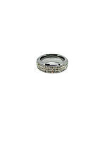 Кольцо на палец Jewelry медицинская сталь в белых стразах и белой эмали среднее RSS442 17р (52-53мм) 14-0390