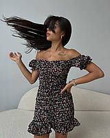 Жіноча літня сукня міні з принтом квітів арт. 241