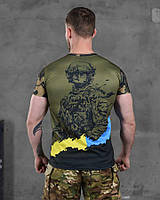 Футболка армейська Army з принтом, тактична вологовідвідна футболка олива зсу coolmaxtt775