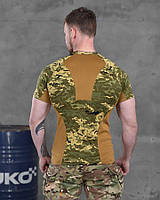 Тактическая футболка пиксель с вставками койот, легкая армейская футболка зсу пиксель потоотводная tt775