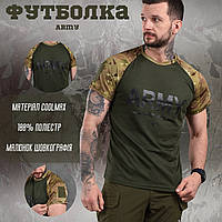 Военная футболка потоотводящая coolmax, тактическая футболка зсу, армейская футболка олива vh499